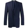 Canali Wool Single Breasted Blazer In Blue