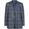 Canali Checked Single-breasted Blazer In Blue