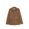 Canali Stretch-wool Chore Overshirt In Brown