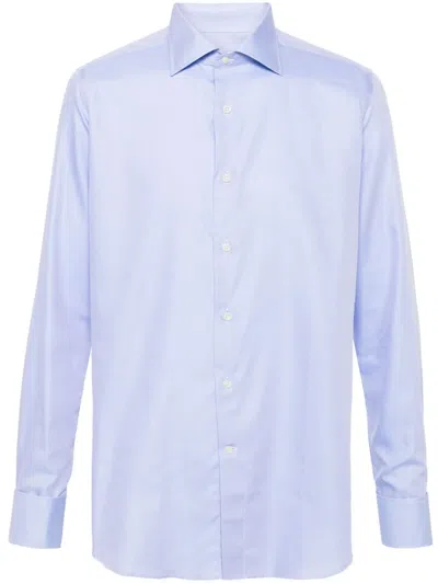 Canali Jacquard Shirt In Blue