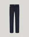 Canali Jean Bleu Stretch Soft Touch Cinq Poches In Black