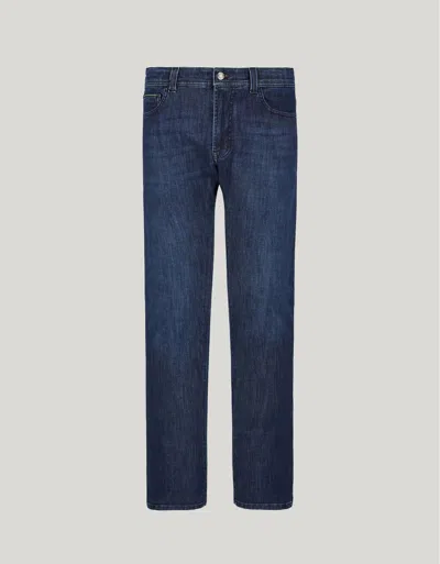 Canali Jean Bleu Cinq Poches Soft Touch Avec Liseré De Couleur In Blue