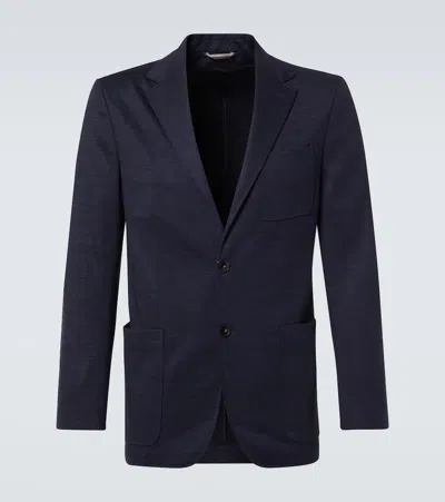 Canali Jersey Blazer In Blue