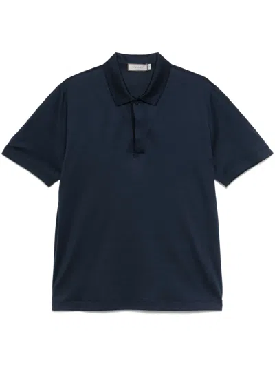 Canali Jersey Polo Shirt In Blue