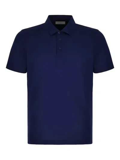 Canali Jersey Polo Shirt In Blue