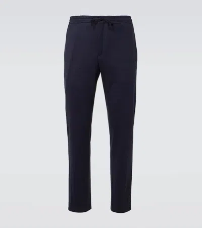 Canali Jersey Slim Pants In Blue