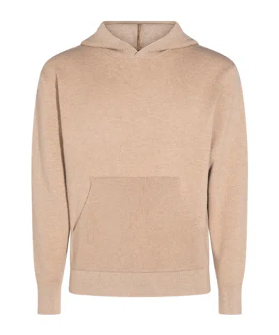 Canali Kangaroo-pocket Hooded Sweater In Neutral