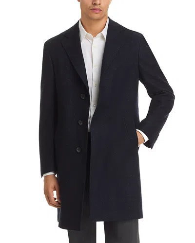 Canali Kei Donegal Twill Quilted Top Coat In Blue