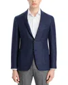 Canali Kei Melange Hopsack Unstructured Regular Fit Sport Coat In Navy