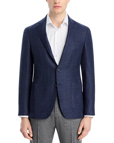 Canali Kei Melange Hopsack Unstructured Regular Fit Sport Coat In Navy