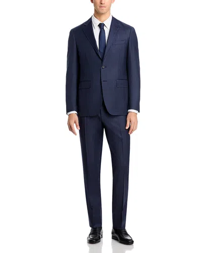 Canali Kei Micro Check Trim Fit Suit In Blue