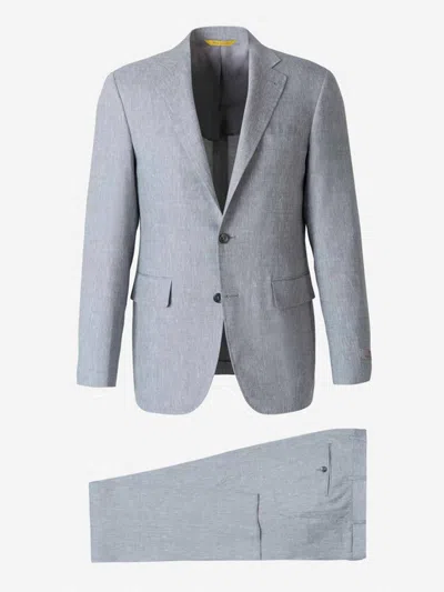 Canali Kei Natura Comfort Suit In Light Grey