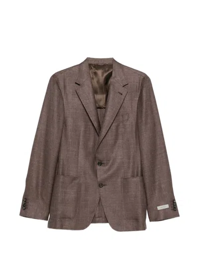 Canali Kei Notched-lapel Blazer In Multi