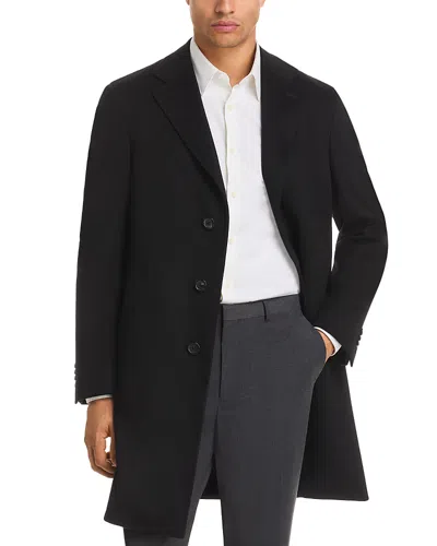 Canali Kei Quilted Lining Top Coat In Black