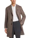 Canali Kei Quilted Lining Top Coat In Brown