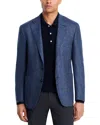 Canali Kei Melange Hopsack Unstructured Regular Fit Sport Coat In Blue