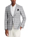 Canali Kei Textured Plaid Unstructured Regular Fit Sport Coat In Grey