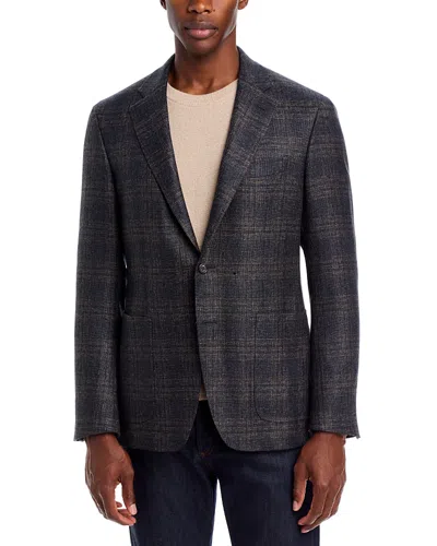 Canali Kei Tonal Plaid Trim Fit Sport Coat In Gray