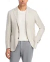Canali Kei Tonal Plaid Unstructured Trim Fit Sport Coat In White
