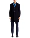 Canali Single-breasted Long Coat In Navy