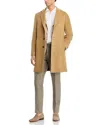 Canali Kei Top Coat In Tan