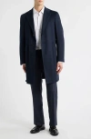 Canali Kei Trim Fit Cashmere Coat In Blue
