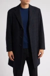 Canali Kei Trim Fit Check Wool & Cashmere Topcoat
