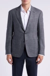 CANALI CANALI KEI TRIM FIT GEOMETRIC TEXTURED WOOL SPORT COAT