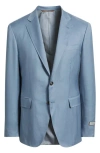 Canali Kei Trim Fit Light Blue Cashmere Sport Coat In Blue