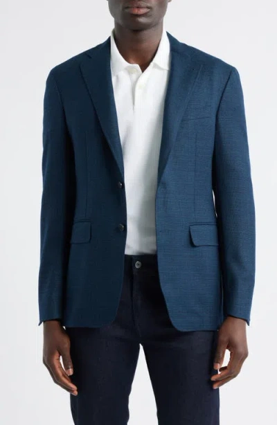 Canali Kei Trim Fit Mélange Wool Sport Coat In Blue