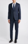 Canali Milano Trim Fit Impeccabile Microcheck Super 130s Wool Suit In Blue