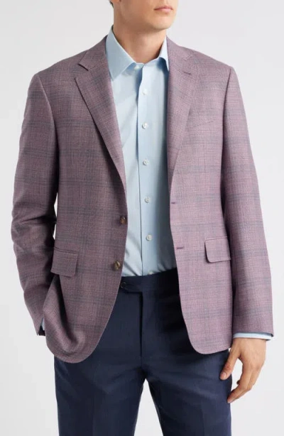 Canali Kei Trim Fit Plaid Wool Sport Coat In Purple