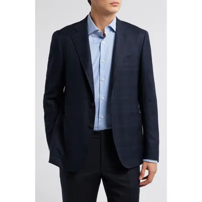 Canali Kei Trim Fit Super 130s Wool Sport Coat In Navy