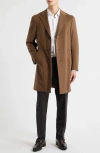 Canali Kei Trim Fit Wool & Cashmere Coat In Brown