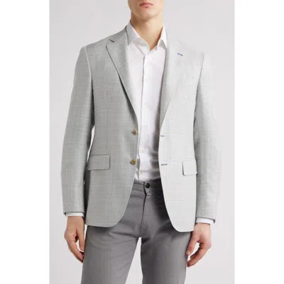 Canali Kei Trim Fit Wool & Silk Blend Melange Sport Coat In Blue