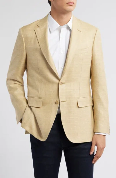 Canali Kei Trim Fit Wool, Silk & Linen Sport Coat In Yellow