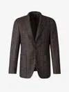 Canali Plaid-check Single-breasted Blazer In Brown