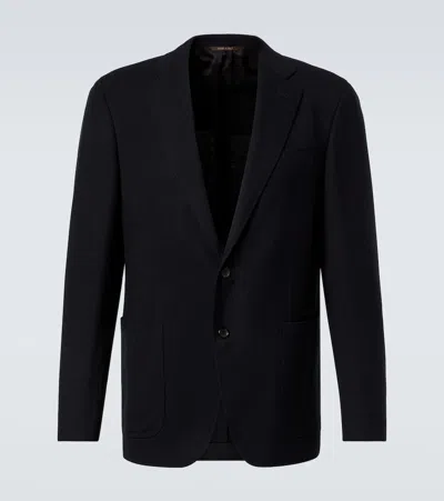 Canali Kei Wool Blazer In Black