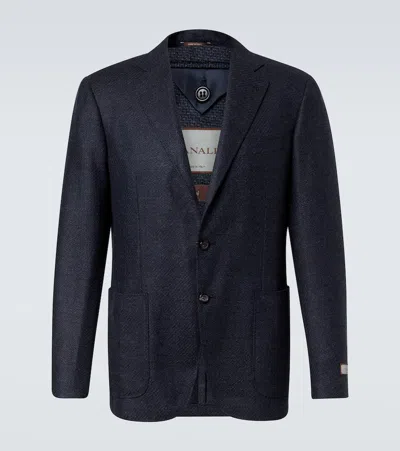 Canali Kei Wool Blazer In Blue