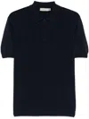 Canali Knitted Polo Shirt In Blue