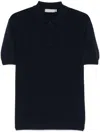 Canali Knitted Polo Shirt In Blue