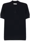 Canali Knitted Polo Shirt In Blue