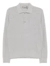 Canali Grey Wool Blend Polo Shirt In Gray