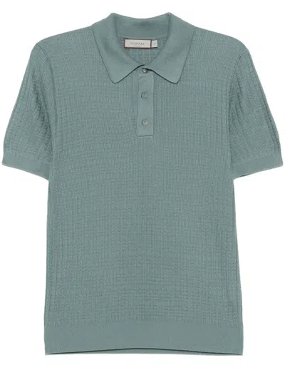 Canali Knitted Polo Shirt In Green