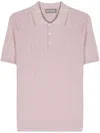 Canali Knitted Polo Shirt In Pink
