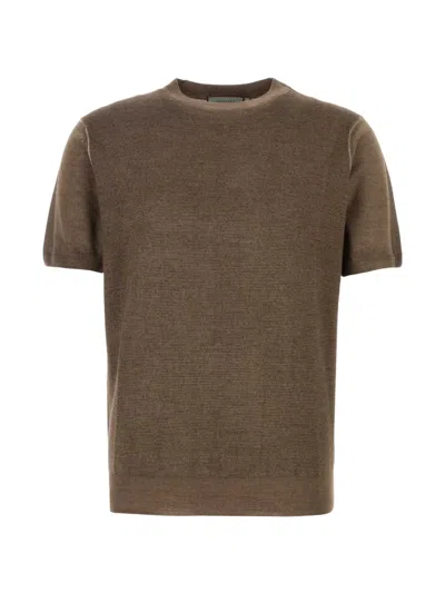 Canali Knitted T-shirt In Brown