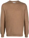 Canali Knitted Wool Jumper In Brown