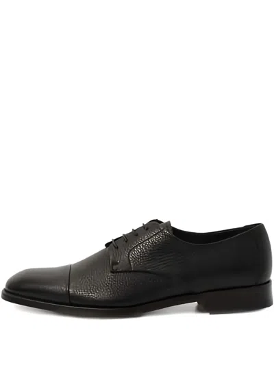 Canali Lace-up Leather Shoes In Black