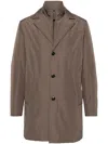 Canali Layered Coat In Brown