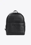 Canali Zip Leather Backpack In Black
